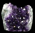 Dark Purple Amethyst Cluster On Wood Base #38411-1